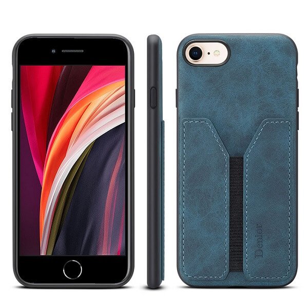 Blue Denior Apple iPhone SE 2020 Leather Case Blue Denior Apple iPhone SE 2020 Leather Case